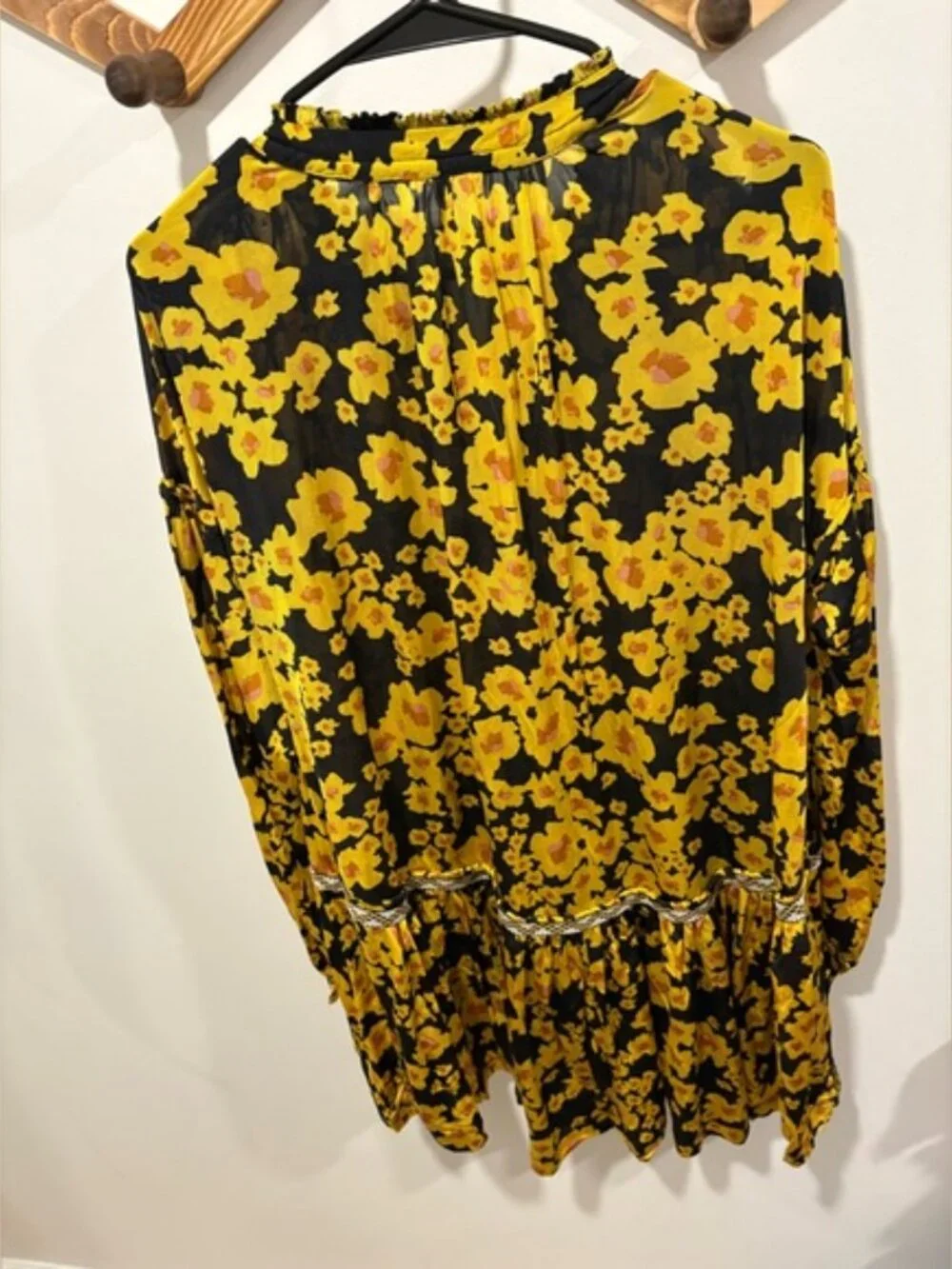 Free People Love Letter Floral Tunic Top or Mini Dress Size Small – Boho Chic - Picture 10 of 11